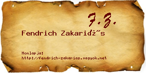 Fendrich Zakariás névjegykártya
